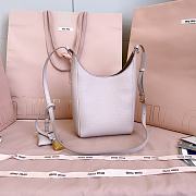 Miumiu Leather Bucket Bag Light Pink/Olive 5BE099 - 18x16x7cm - 2