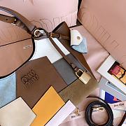 Miumiu Patchwork Leather Handbag Oak 5BA304 - 25.5x20x13cm - 3