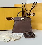 Fendi Peekaboo ISeeU Petite Dark Brown Selleria Bag - 20x15.5x11cm - 1