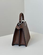 Fendi Peekaboo ISeeU Petite Dark Brown Selleria Bag - 20x15.5x11cm - 5