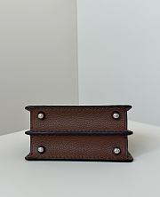 Fendi Peekaboo ISeeU Petite Dark Brown Selleria Bag - 20x15.5x11cm - 4