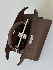 Fendi Peekaboo ISeeU Petite Dark Brown Selleria Bag - 20x15.5x11cm - 3