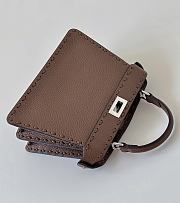 Fendi Peekaboo ISeeU Petite Dark Brown Selleria Bag - 20x15.5x11cm - 2