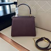 Valentino Garavani Vsling Small Handbag In Grainy Calfskin With Jewel Logo Rosewood - 22x17x9cm - 2