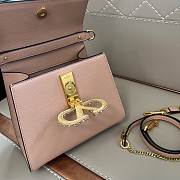Valentino Garavani Vsling Small Handbag In Grainy Calfskin With Jewel Logo Rose Cannelle - 22x17x9cm - 2