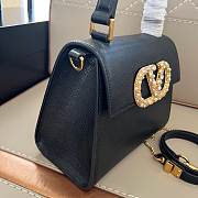 Valentino Garavani Vsling Small Handbag In Grainy Calfskin With Jewel Logo Black - 22x17x9cm - 2