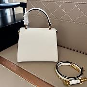 Valentino Garavani Vsling Small Handbag In Grainy Calfskin With Jewel Logo White - 22x17x9cm - 6