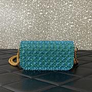 Valentino Garavani Loco Small Shoulder Bag Embroidered With Jewel Logo Turquoise/Emerald - 20x11x5cm - 6