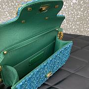 Valentino Garavani Loco Small Shoulder Bag Embroidered With Jewel Logo Turquoise/Emerald - 20x11x5cm - 2