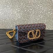 Valentino Garavani Loco Small Shoulder Bag Embroidered With Jewel Logo Amethyst/Cloudy - 20x11x5cm - 6