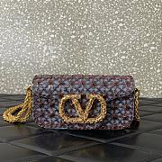 Valentino Garavani Loco Small Shoulder Bag Embroidered With Jewel Logo Amethyst/Cloudy - 20x11x5cm - 5