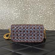 Valentino Garavani Loco Small Shoulder Bag Embroidered With Jewel Logo Amethyst/Cloudy - 20x11x5cm - 3