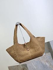 YSL Le 5 À 7 Bea In Raffia And Leather In Natural Brown - 50x28x18cm - 3