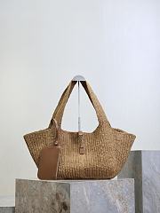YSL Le 5 À 7 Bea In Raffia And Leather In Natural Brown - 50x28x18cm - 2