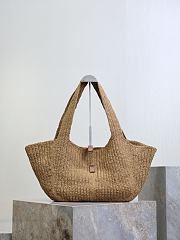 YSL Le 5 À 7 Bea In Raffia And Leather In Natural Brown - 50x28x18cm - 4