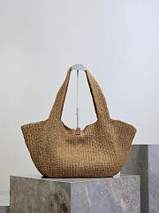 YSL Le 5 À 7 Bea In Raffia And Leather In Natural Brown - 50x28x18cm - 5