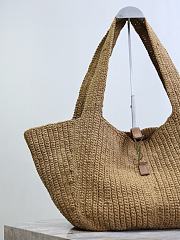 YSL Le 5 À 7 Bea In Raffia And Leather In Natural Brown - 50x28x18cm - 6