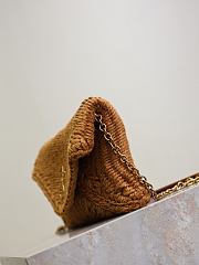 YSL Cassandre Chain Pouch In Raffia Natural Brown - 19x12x3cm - 6