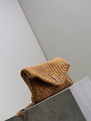 YSL Cassandre Chain Pouch In Raffia Natural Brown - 19x12x3cm - 5