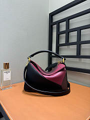 Loewe Small Puzzle Bag In Nappa Calfskin Black/Burgundy - 24x16.5x10.5cm - 1
