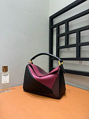 Loewe Small Puzzle Bag In Nappa Calfskin Black/Burgundy - 24x16.5x10.5cm - 5