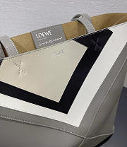 Loewe Medium Puzzle Fold Tote in Nappa Calfskin Grey/Light Ghost - 31x24.5x15cm - 5