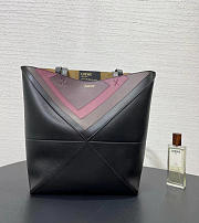 Loewe Medium Puzzle Fold Tote in Nappa Calfskin Black/Burgundy - 31x24.5x15cm - 3