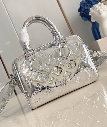 LV Speedy Bandoulière 20 Silver Monogram Embossed Canvas M11987 - 20.5x13.5x12cm