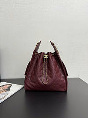 Chanel 25 Medium Handbag Grained Calfskin Gold Tone Metal Burgundy - 40x30x15cm - 3