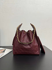 Chanel 25 Medium Handbag Grained Calfskin Gold Tone Metal Burgundy - 40x30x15cm - 2