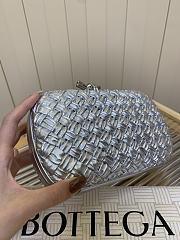Bottega Veneta Knot Minaudiere Clutch Silver - 19x11.5x5cm - 2