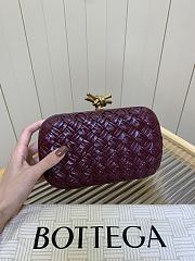 Bottega Veneta Knot Minaudiere Clutch Burgundy - 19x11.5x5cm - 2