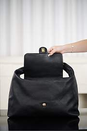 Chanel Maxi Hobo Bag Shiny Calfskin & Gold Tone Metal Black - 43x33x7cm - 4