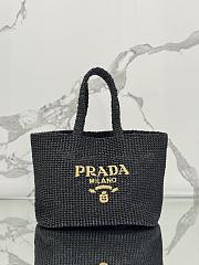 Prada Crochet Tote Bag Black 1BG392 - 40x34x16cm - 1