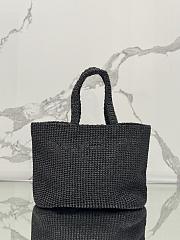 Prada Crochet Tote Bag Black 1BG392 - 40x34x16cm - 6