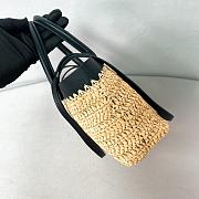 Prada Mini Crochet And Leather Tote Bag Natural/Black 1BG501 - 21x16x10cm - 5