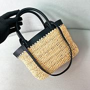 Prada Mini Crochet And Leather Tote Bag Natural/Black 1BG501 - 21x16x10cm - 2