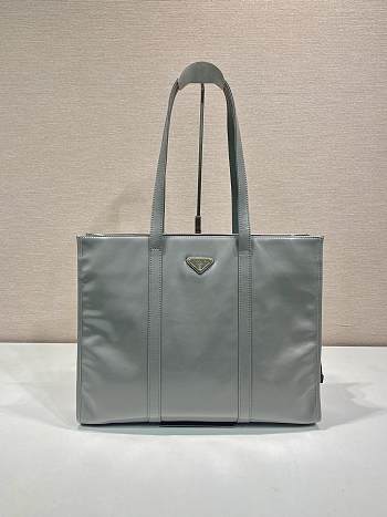 Prada Large Leather Tote Bag Gray 1BG460 - 39x31x10cm