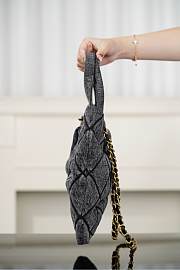 Chanel Maxi Bow Bag Washed Denim & Gold Tone Metal Black - 38x29x5cm - 6