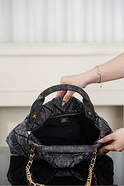 Chanel Maxi Bow Bag Washed Denim & Gold Tone Metal Black - 38x29x5cm - 4