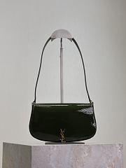 YSL Mini Voltaire In Patent Leather Green - 21x11x4.5cm - 1