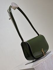 YSL Mini Voltaire In Patent Leather Green - 21x11x4.5cm - 5