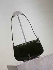 YSL Mini Voltaire In Patent Leather Green - 21x11x4.5cm - 4