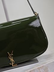 YSL Mini Voltaire In Patent Leather Green - 21x11x4.5cm - 2