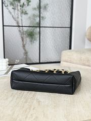 Chanel Hobo Handbag Shiny Calfskin & Gold Tone Metal Black - 28x24x8cm - 5