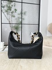 Chanel Hobo Handbag Shiny Calfskin & Gold Tone Metal Black - 28x24x8cm - 4