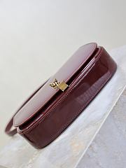 YSL Mini Voltaire In Patent Leather Burgundy - 21x11x4.5cm - 3