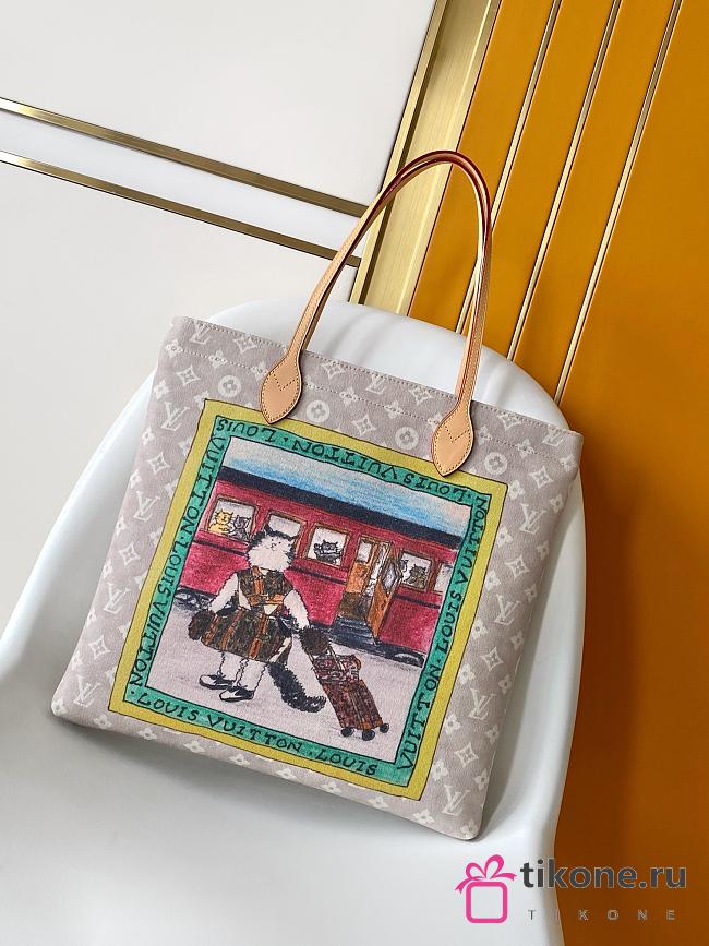 LV Travels With Grace Coddington Carry It Meowgram Cotton Canvas M15128 - 37x37x2cm - 1