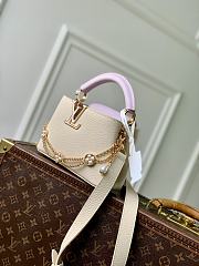 LV Capucines Mini Taurillon Leather Quartz/Misty M15117 - 21x13.6x8cm - 6