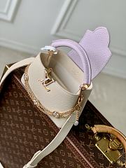 LV Capucines Mini Taurillon Leather Quartz/Misty M15117 - 21x13.6x8cm - 4